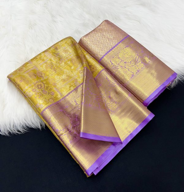 V0030-beautiful kanchipuram inspired silk saree - Image 4