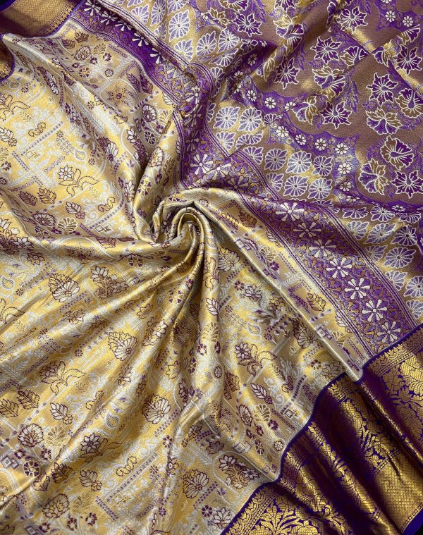 V0030-beautiful kanchipuram inspired silk saree - Image 5