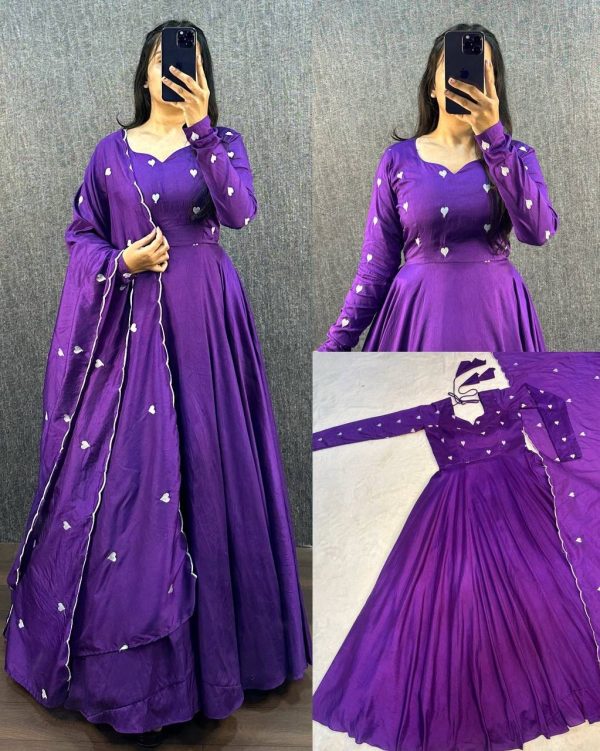 Sets V0006 - thread work cotton silk kurta+ dupatta - Image 2
