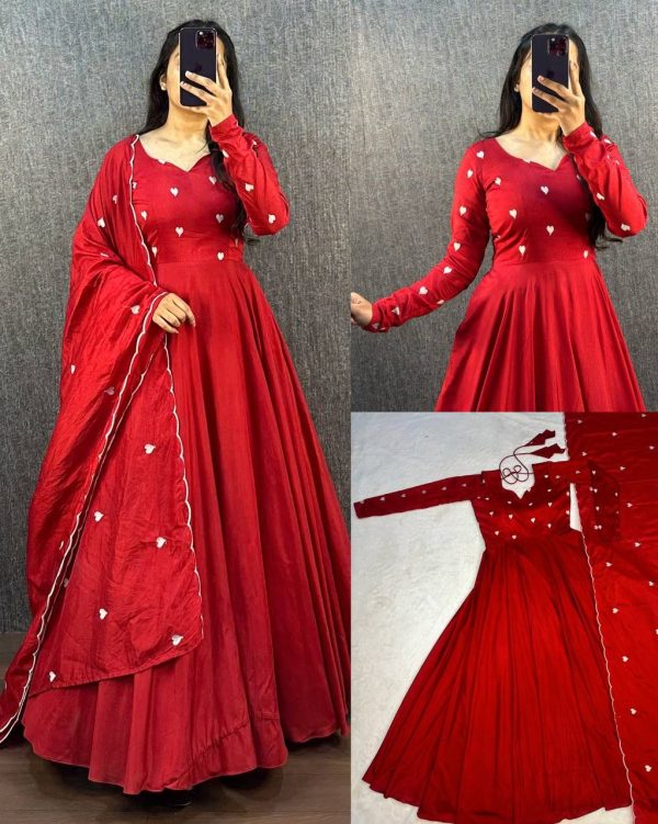 Sets V0006 - thread work cotton silk kurta+ dupatta - Image 3