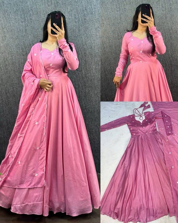 Sets V0006 - thread work cotton silk kurta+ dupatta - Image 4