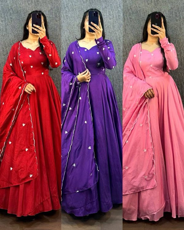 Sets V0006 - thread work cotton silk kurta+ dupatta
