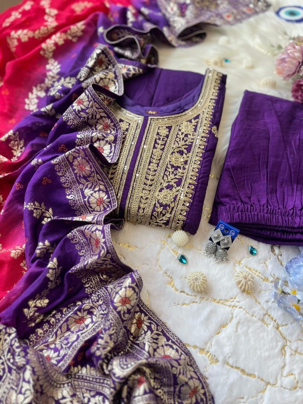 Sets V0009-flared anarkali with dupatta set - Image 4